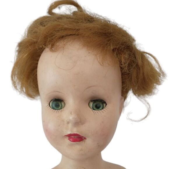 Creepy Doll Vintage Halloween Walking Sleep Eyes Dirty American Character Doll - Picture 2 of 16